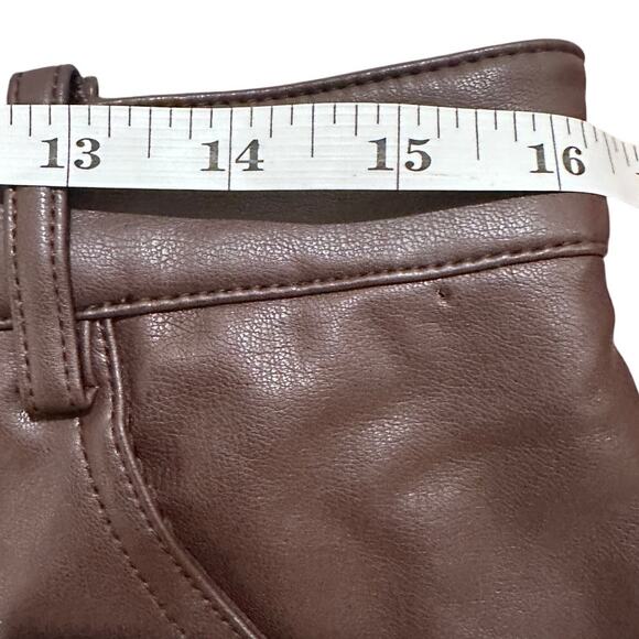 House of CB London Inaya Stretch Dark Brown Soft Vegan Leather Trousers, L NWOT - Picture 7 of 11